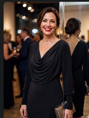 Blacky Dress Berlin Draped Long Sleeve Dress Size 12